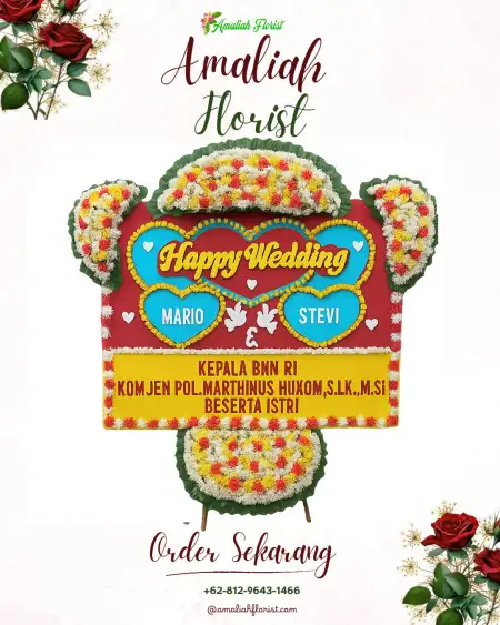Papan Bunga Pernikahan Long Kali